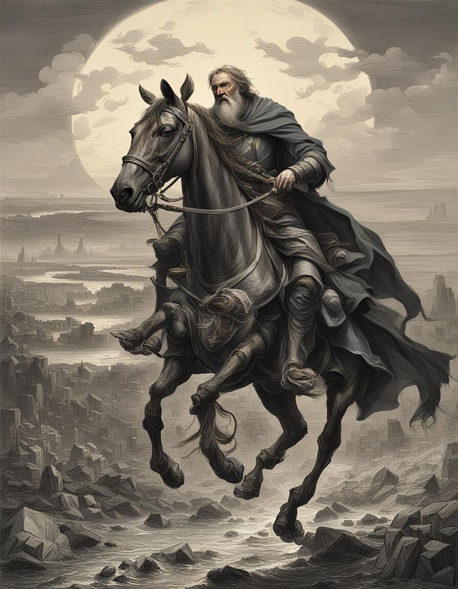 Surreal Image of Folly's Grasp and Anguish