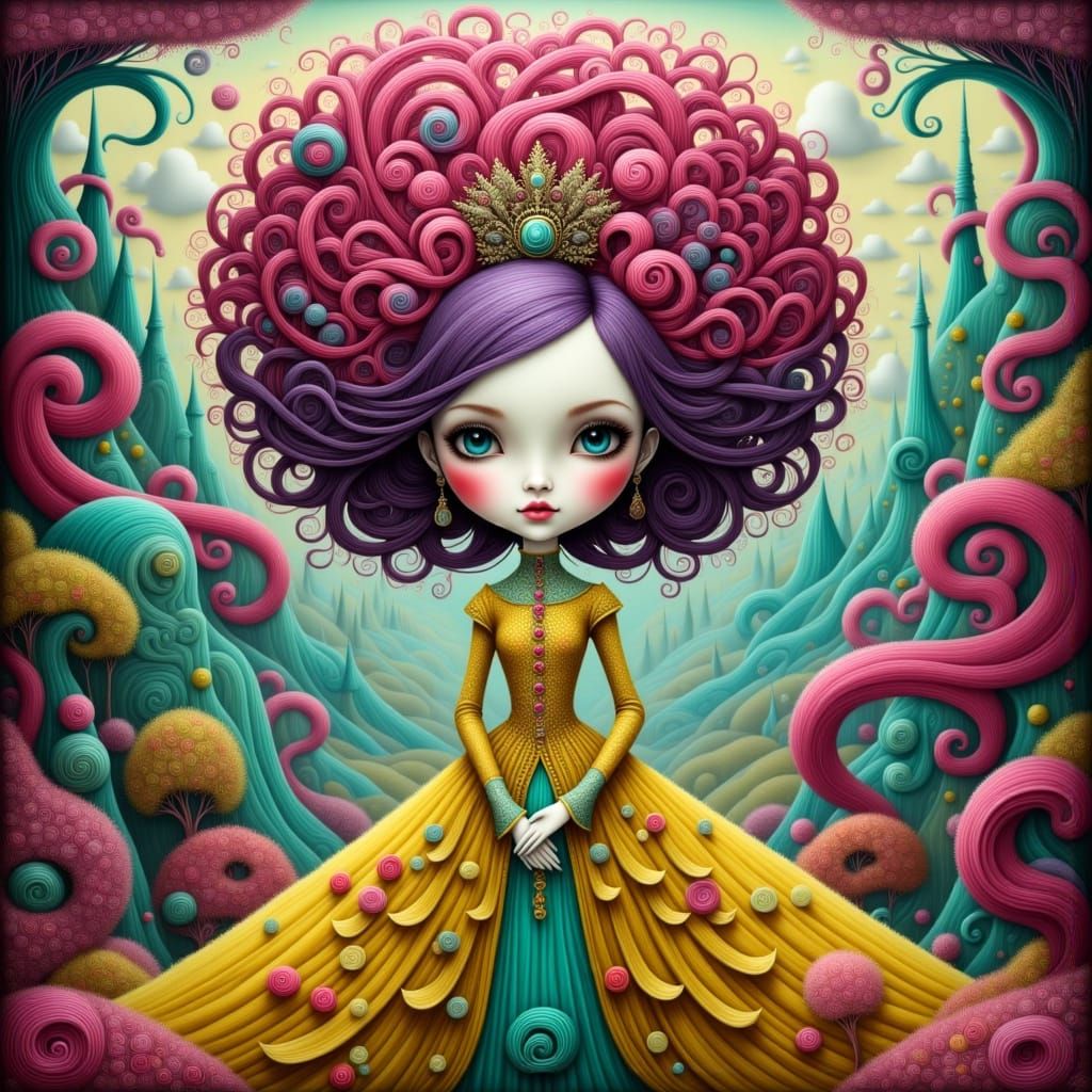 Dreamer in Melting World: Surrealist Art in Vibrant Colors