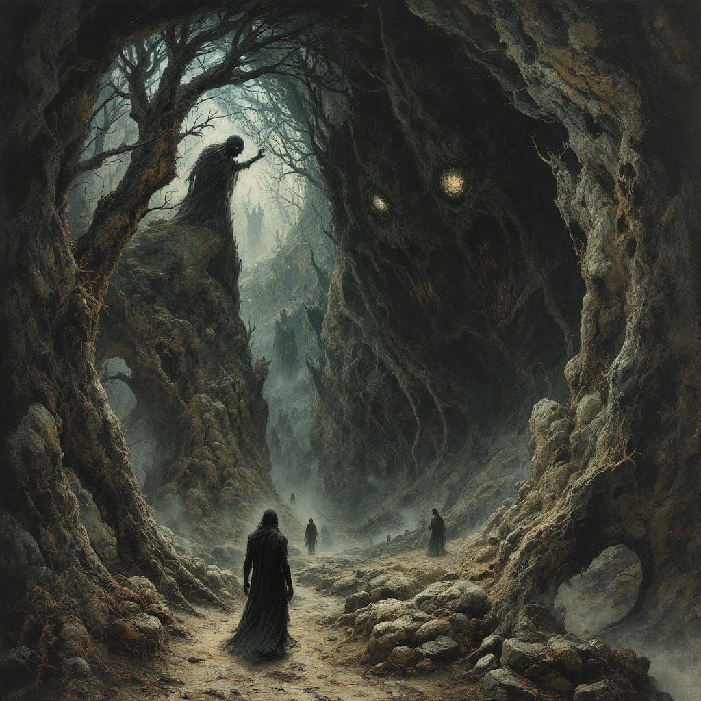 Dark Fantasy Landscape in the Style of Gothic Masters