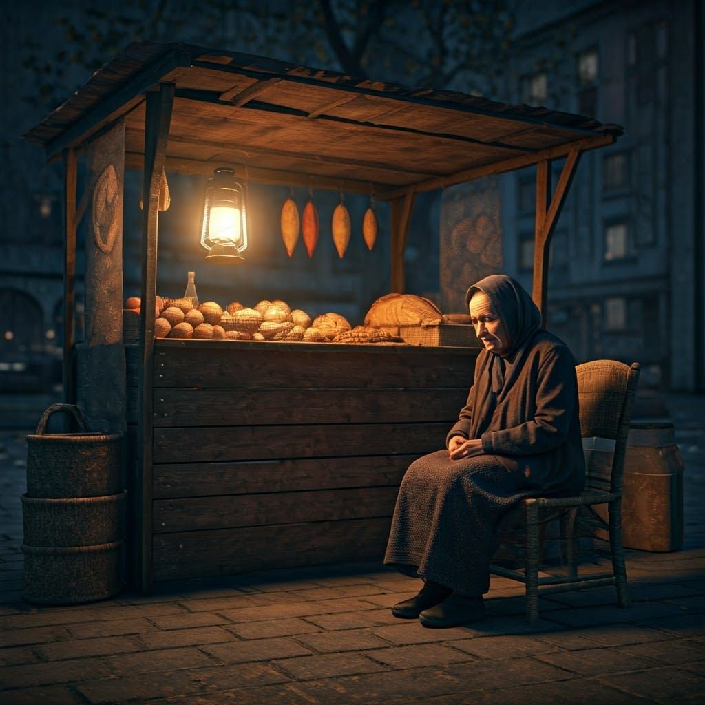 Lantern's Faint Glow Illuminates Despair