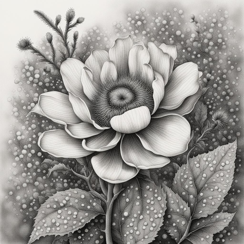 Botanical Stippling Illustration: Depth and Texture