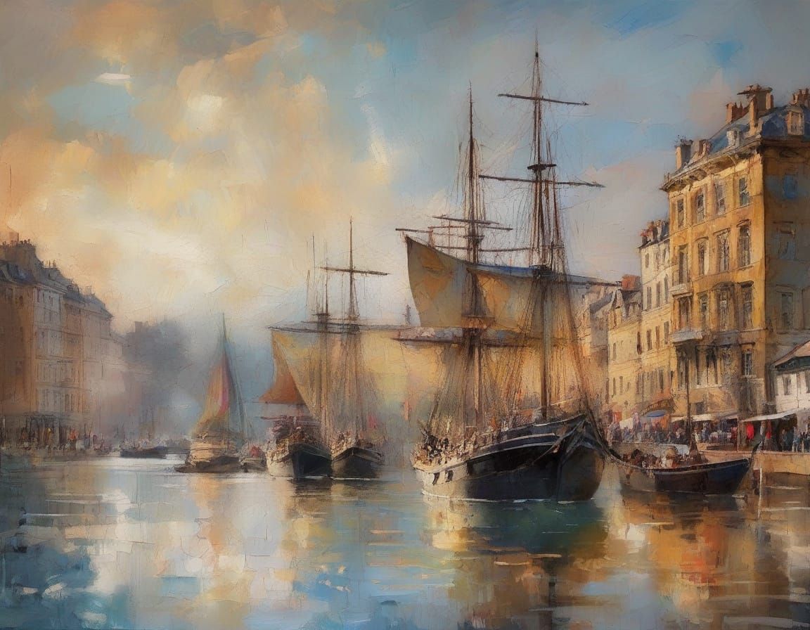 Dramatic Sydney Harbour in 1858, Hyperrealistic Concept Art