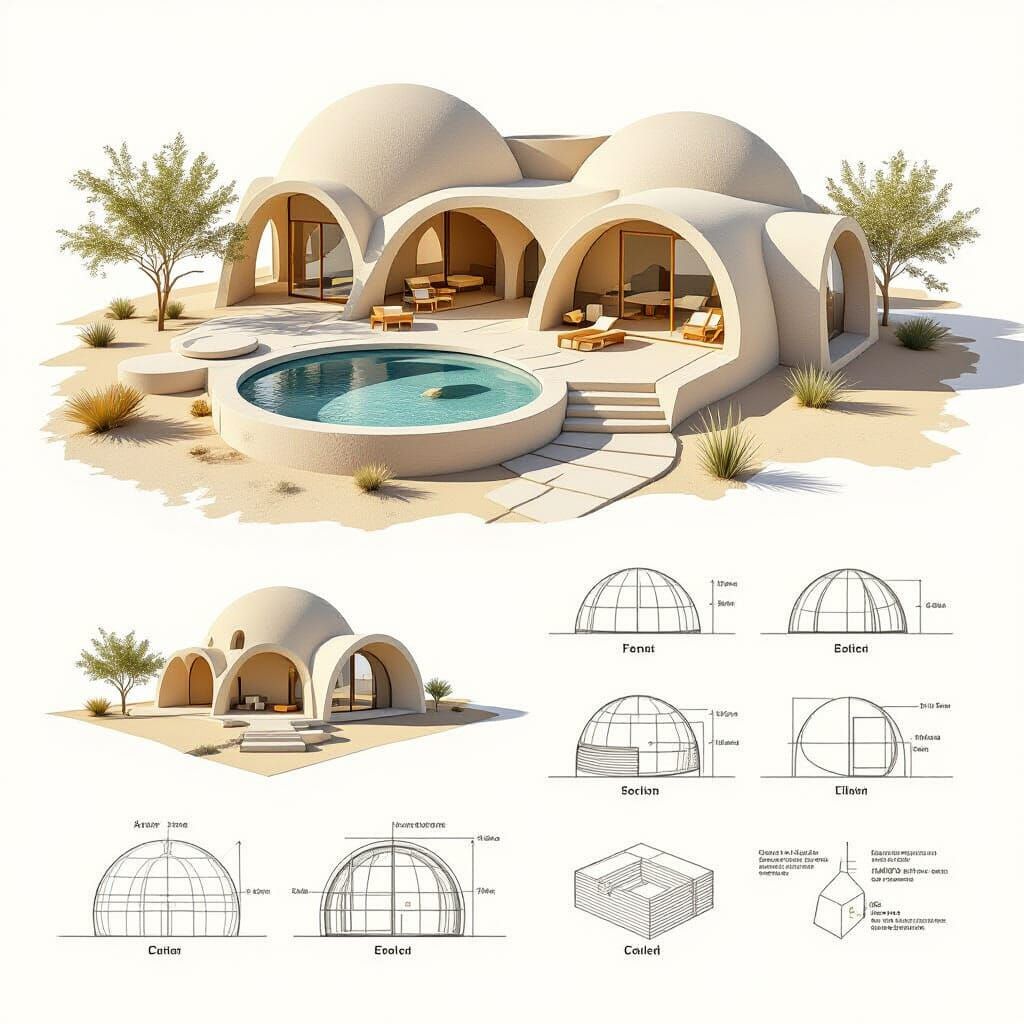 SuperAdobe Earthbag Dome Plans with Biopool