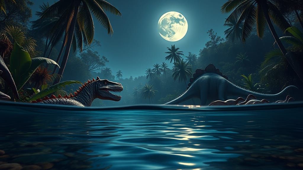 Allosaurus Lurking: Jurassic Ambush in 8K Realism