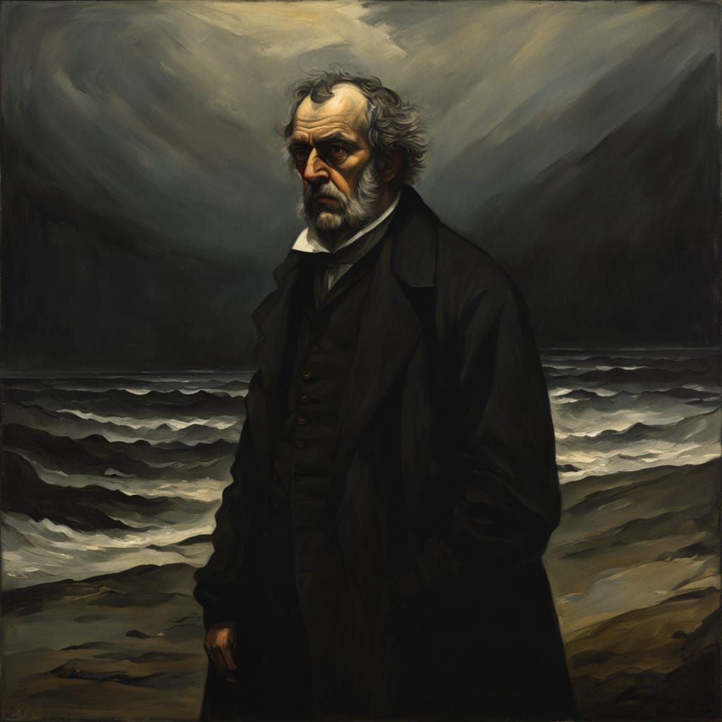 Intense, Brooding Portrait in Dark, Muted Colors