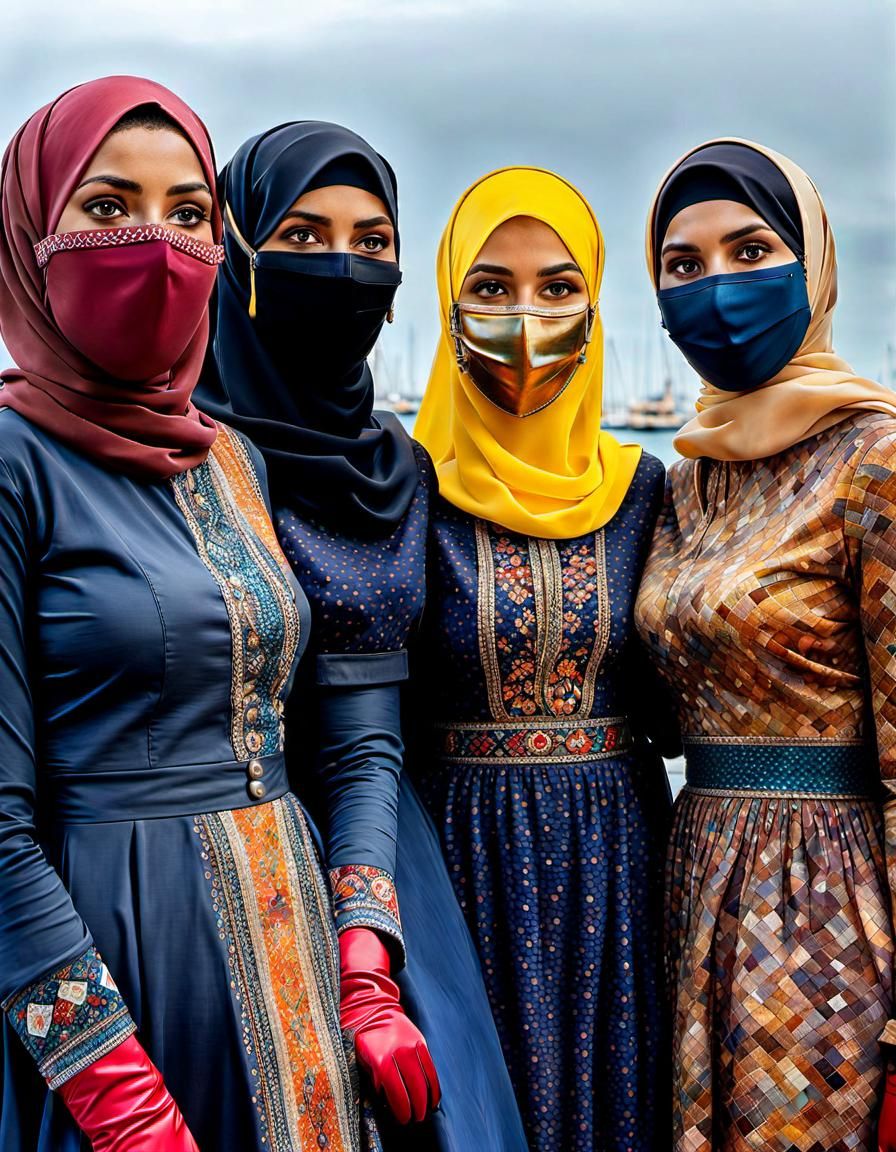 Danish Women in Hijab: An Oil Painting Portrait