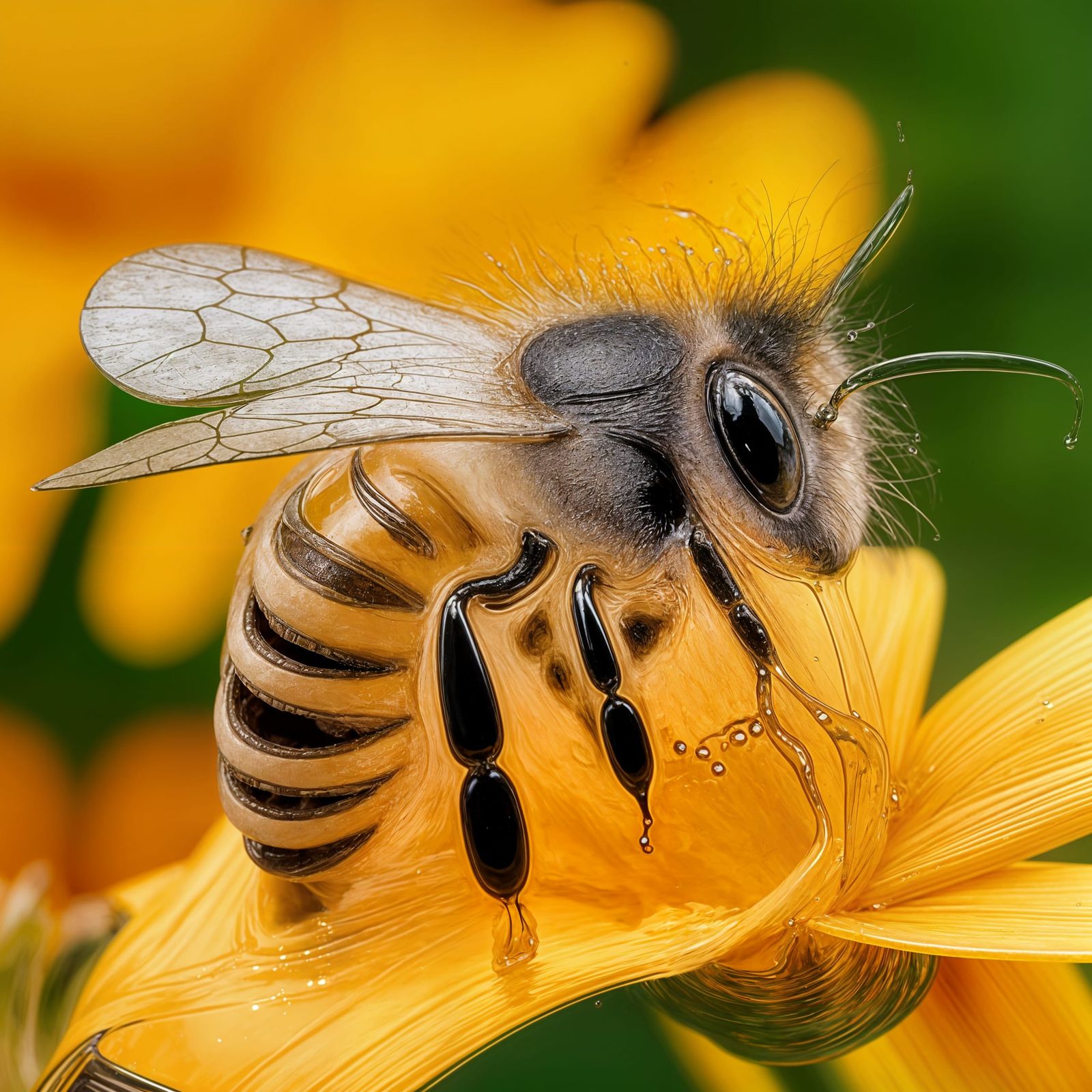 Bee in a Viscous Liquid Flow
