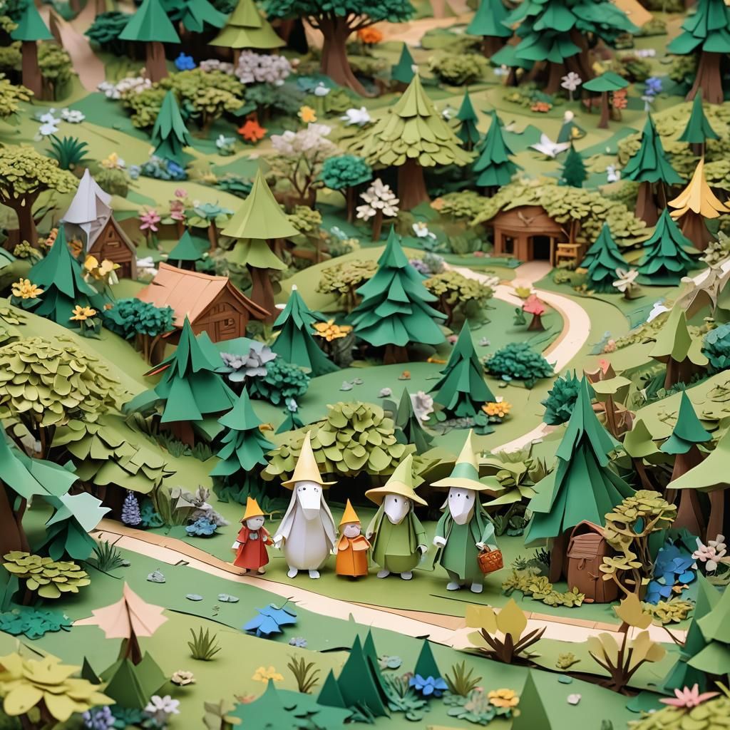 Moomintroll Visits Hobbiton: An Origami Adventure