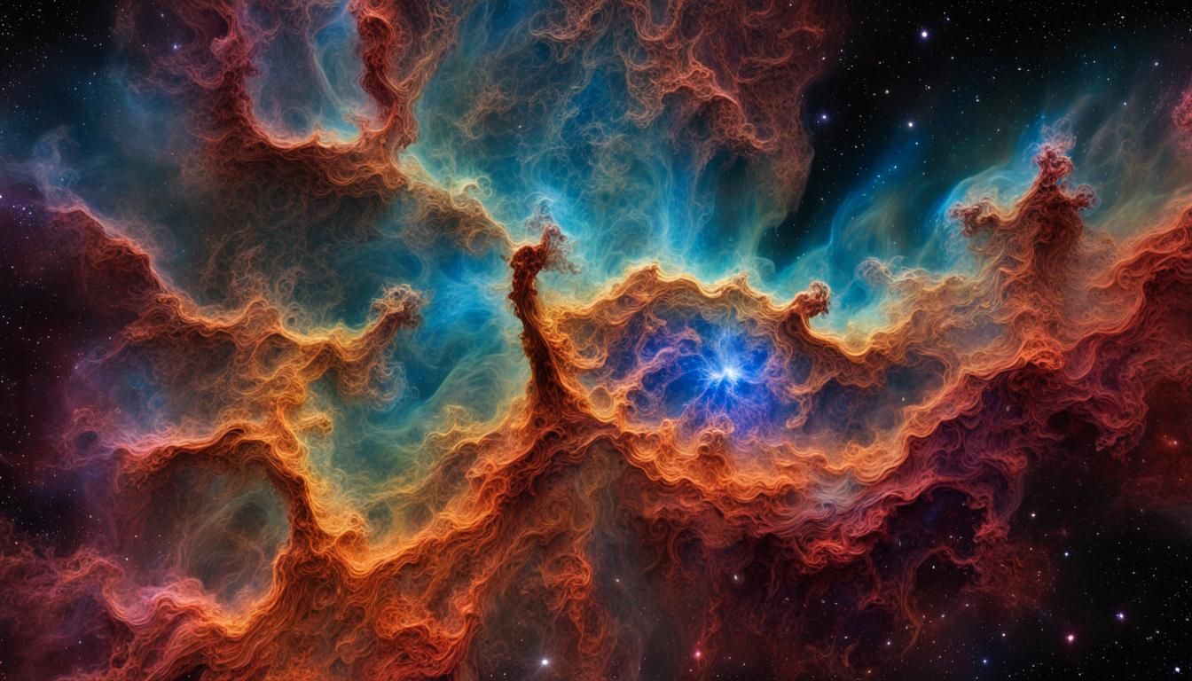 Colorful Mandelfractal Nebula Vortex in High Resolution