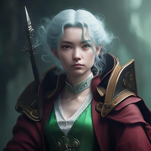 Elegant Anime RPG Character in 3D Style