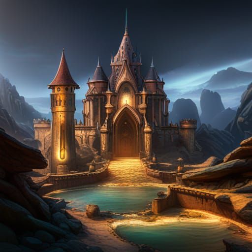 Psychedelic Mimic Castle: Fantasy Concept Art