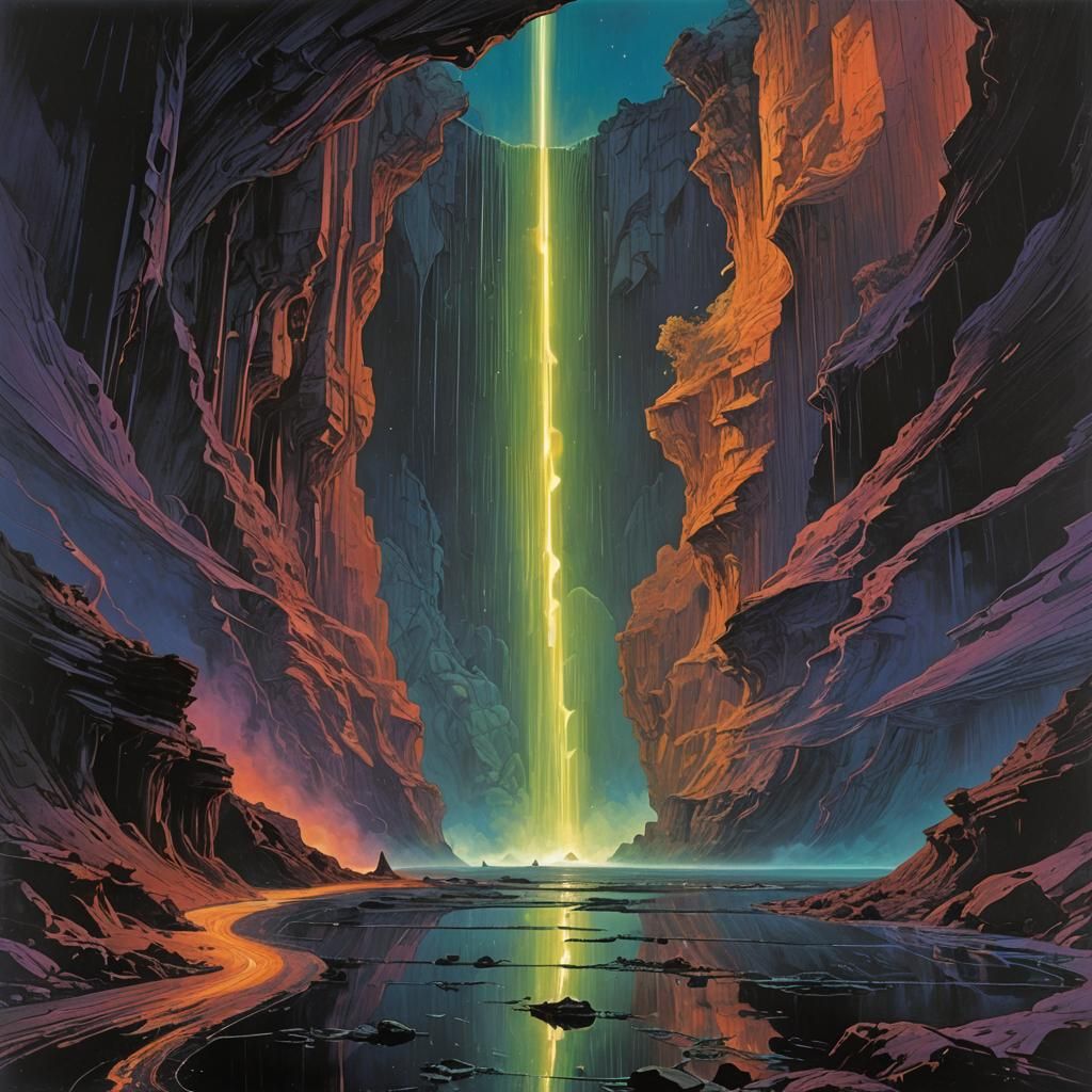 Celestial Waterfall of Iridescent Stardust in the Night Sky