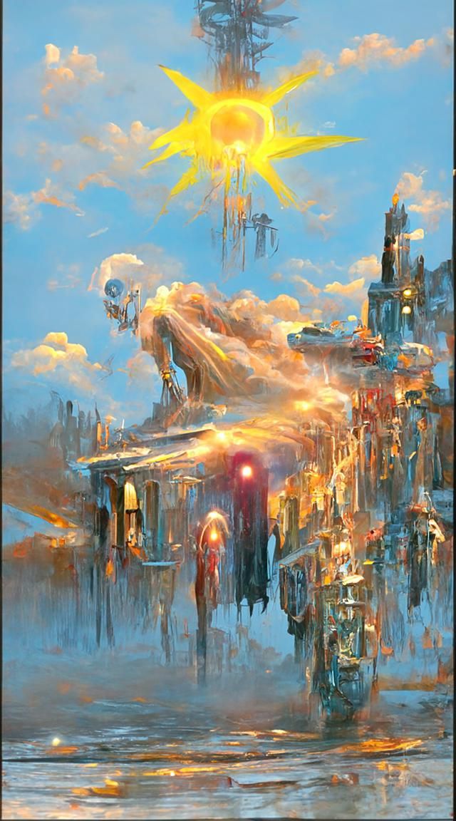 Cosmic Star Card in Mixed Media Style