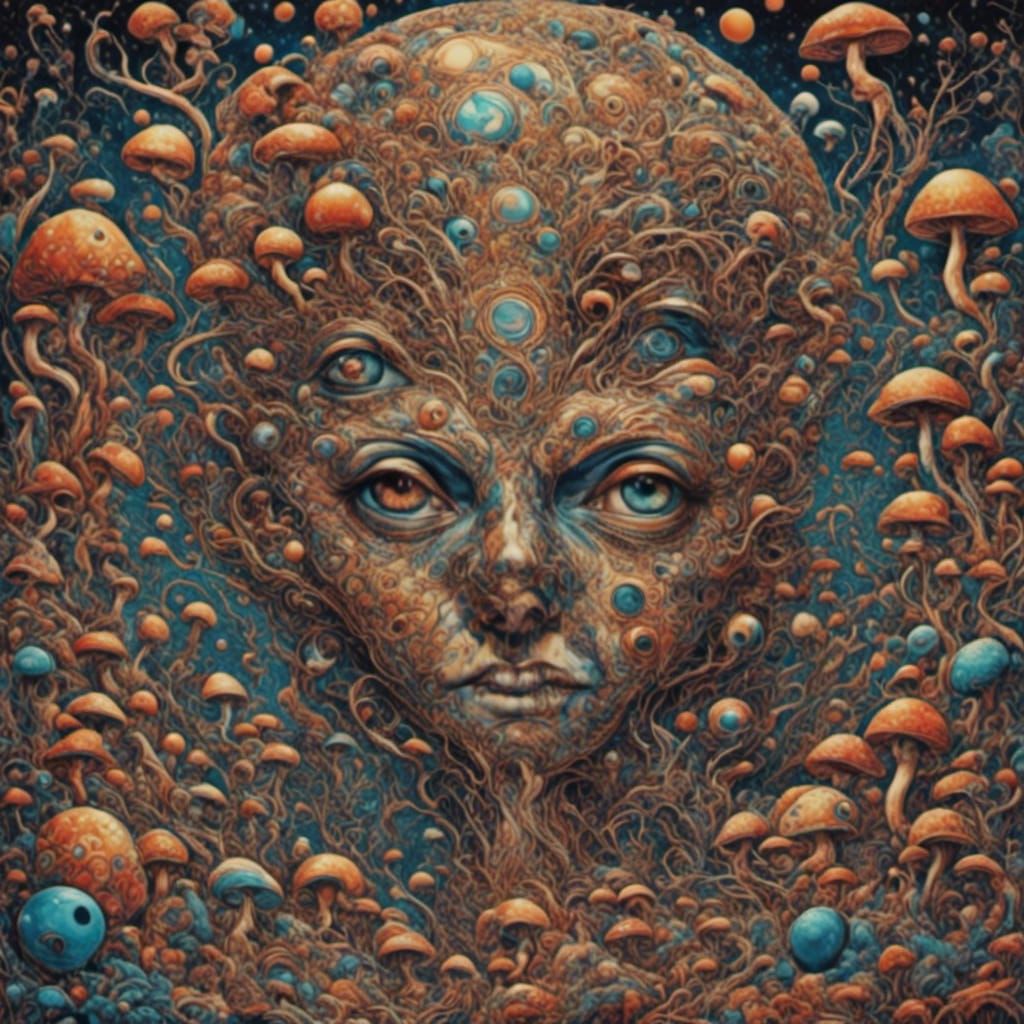 Psychedelic Third Eye Activation in Surreal Style