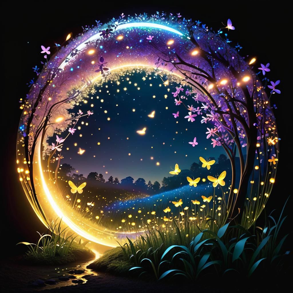 Magical Land Made of Sparkling Fireflies