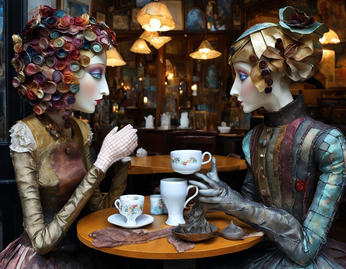 Dreamy Metallic Portrait by Textile Sculptor