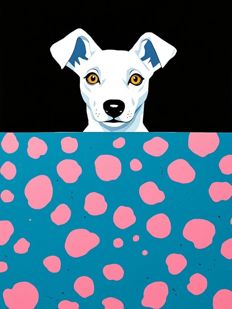 Modern Art Dog with Geometric Forms