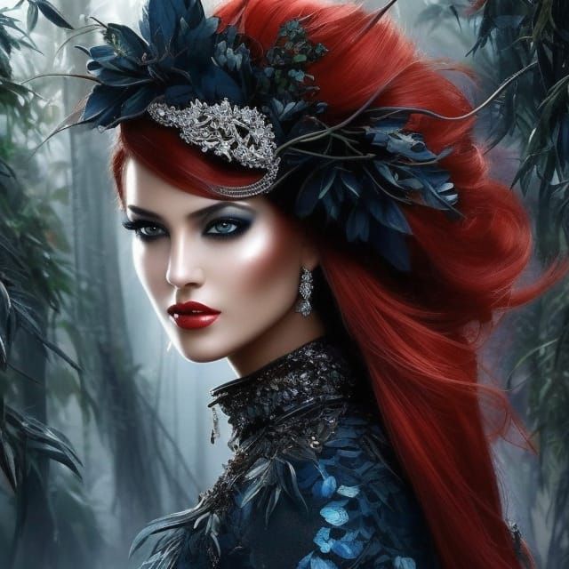 Beautiful Woman with Stunning Features in Fantasy Art Style