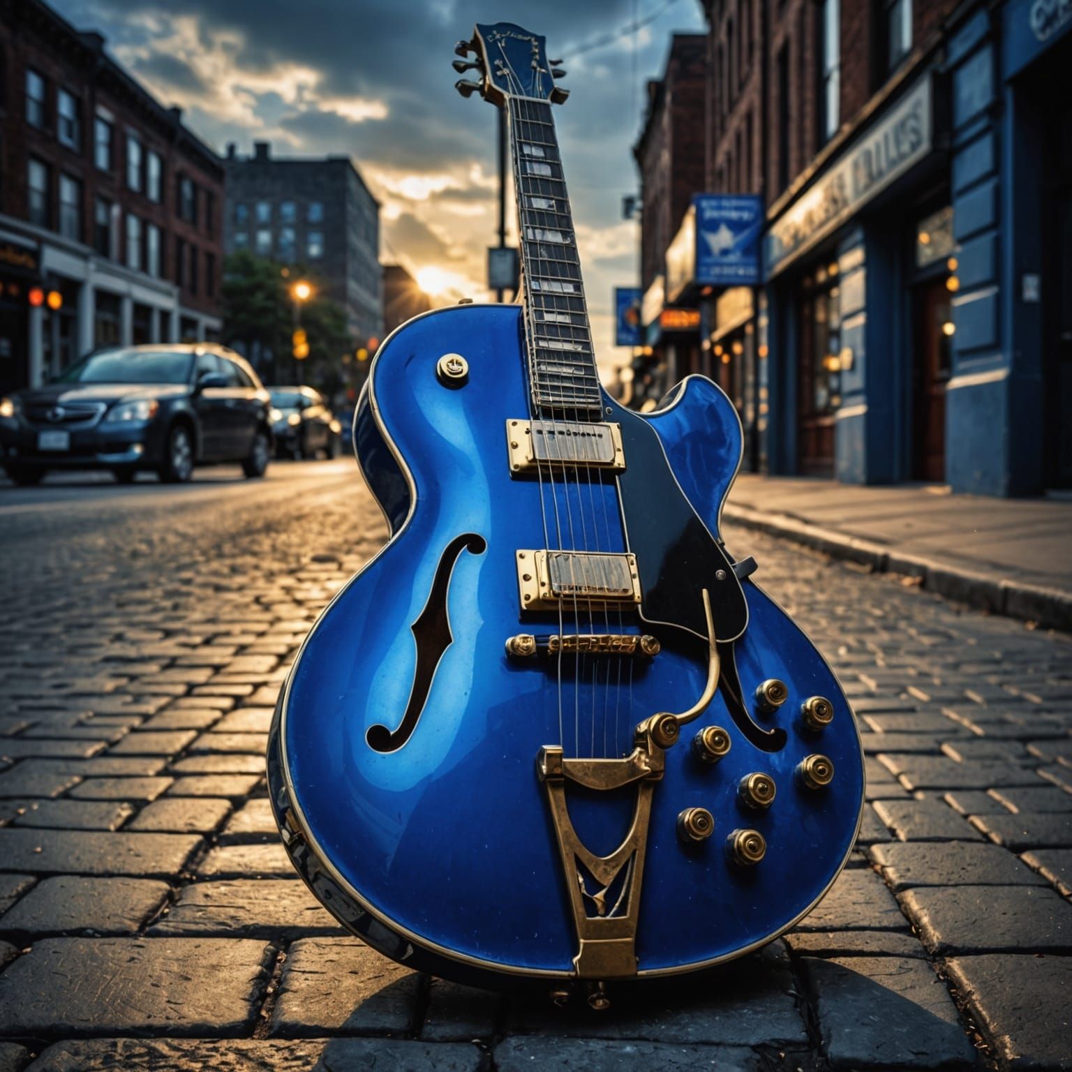 Hyperrealistic Blues Scene in Cinematic Style