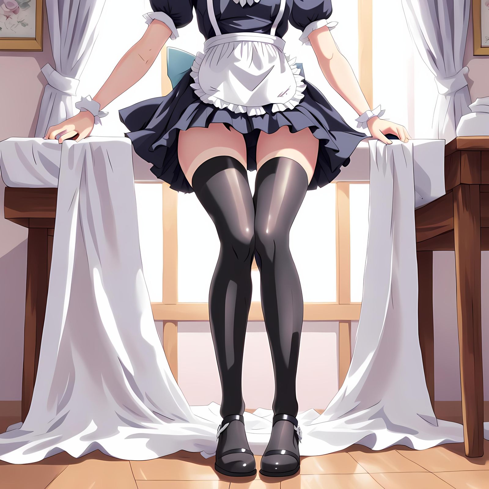 Anime Maid in Latex and Pantyhose