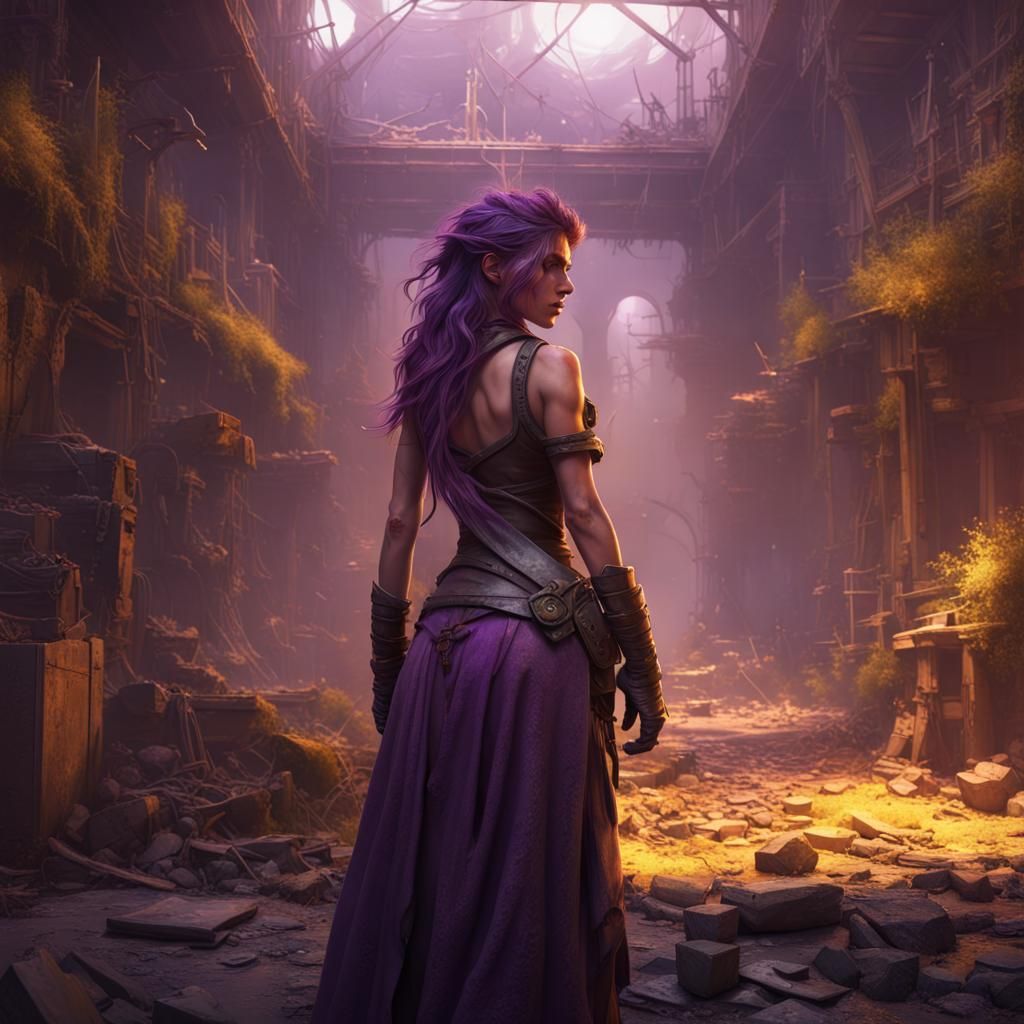 Post-Apocalyptic Megara in Dark Fantasy Style