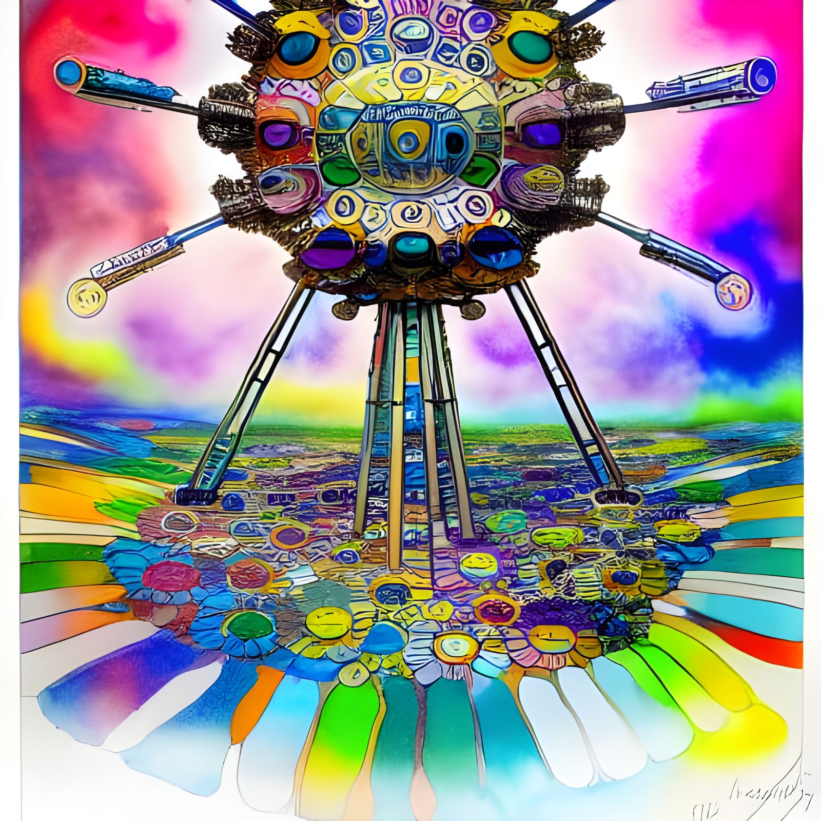 Fantastical Kaleidoscope Landscape in Detailed Matte Paintin...