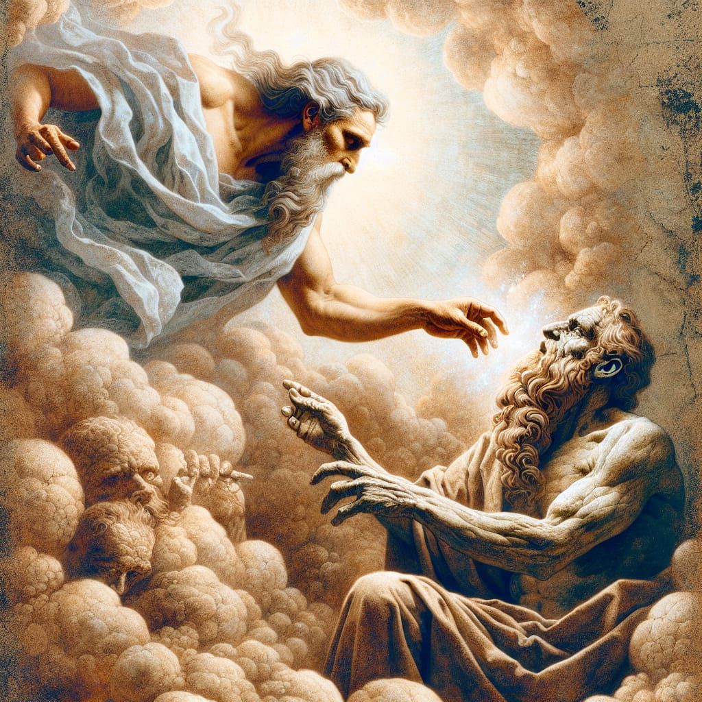 Biblical Creation Scene in Romantic Style
