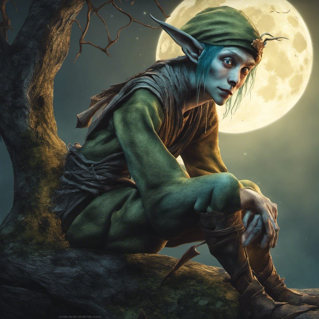 Wood Elf in Moonlight: Manga-Inspired Portrait