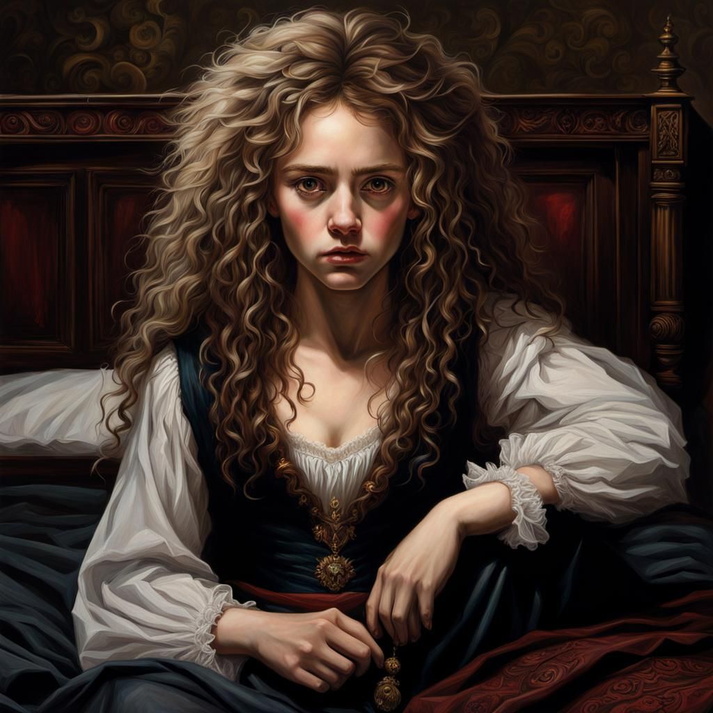 Hermione Granger Portrait in Gothic Surrealism Style