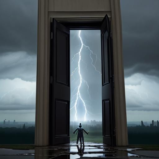 The tower door, with thunderous boom,
He burst inside, to chase the gloom.