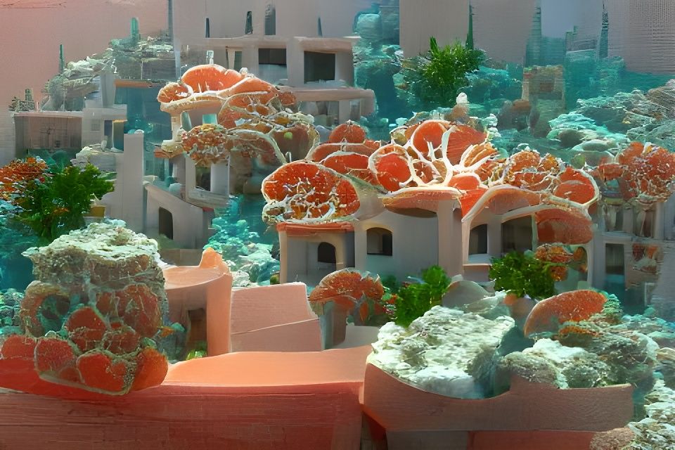 Coralpunk City: Stone Meets Coral in 8k