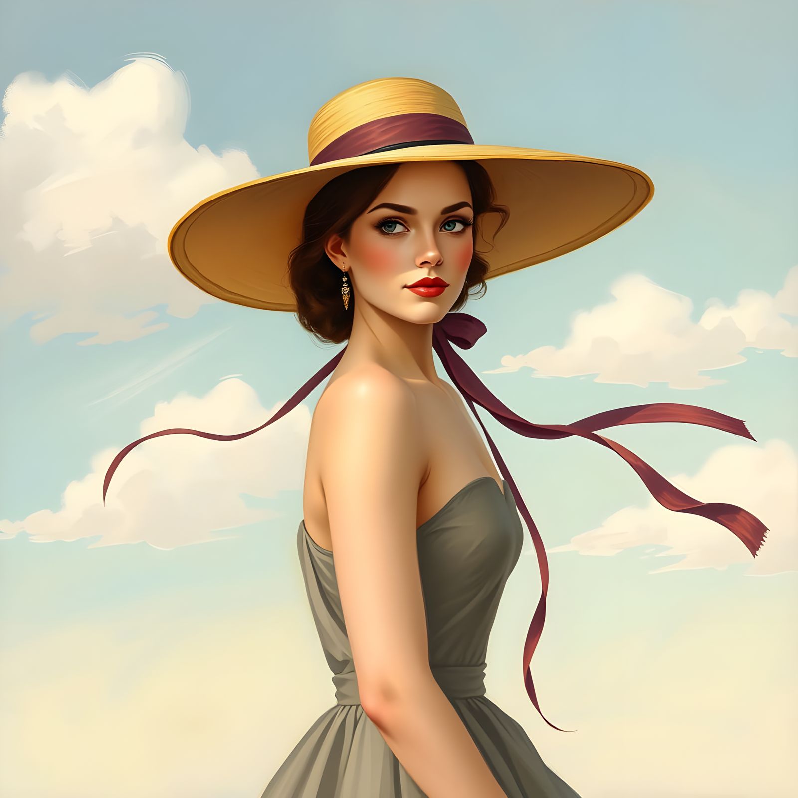 Elegant Woman in Whimsical Impressionist Style