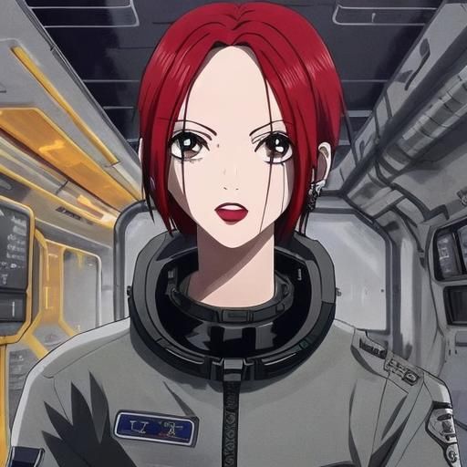 Anime Girl in Spacesuit on Spaceship
