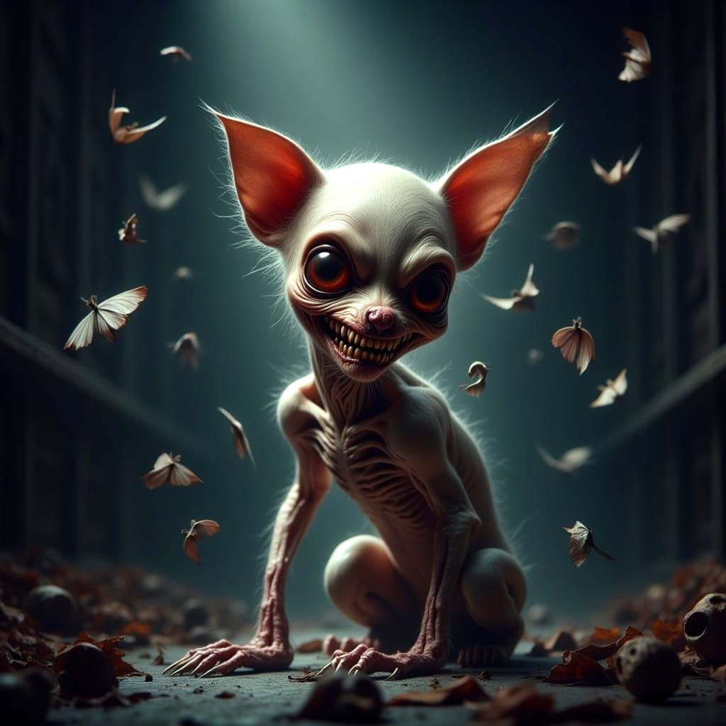 Terrifying Chihuahua Generated with Horror LoRA