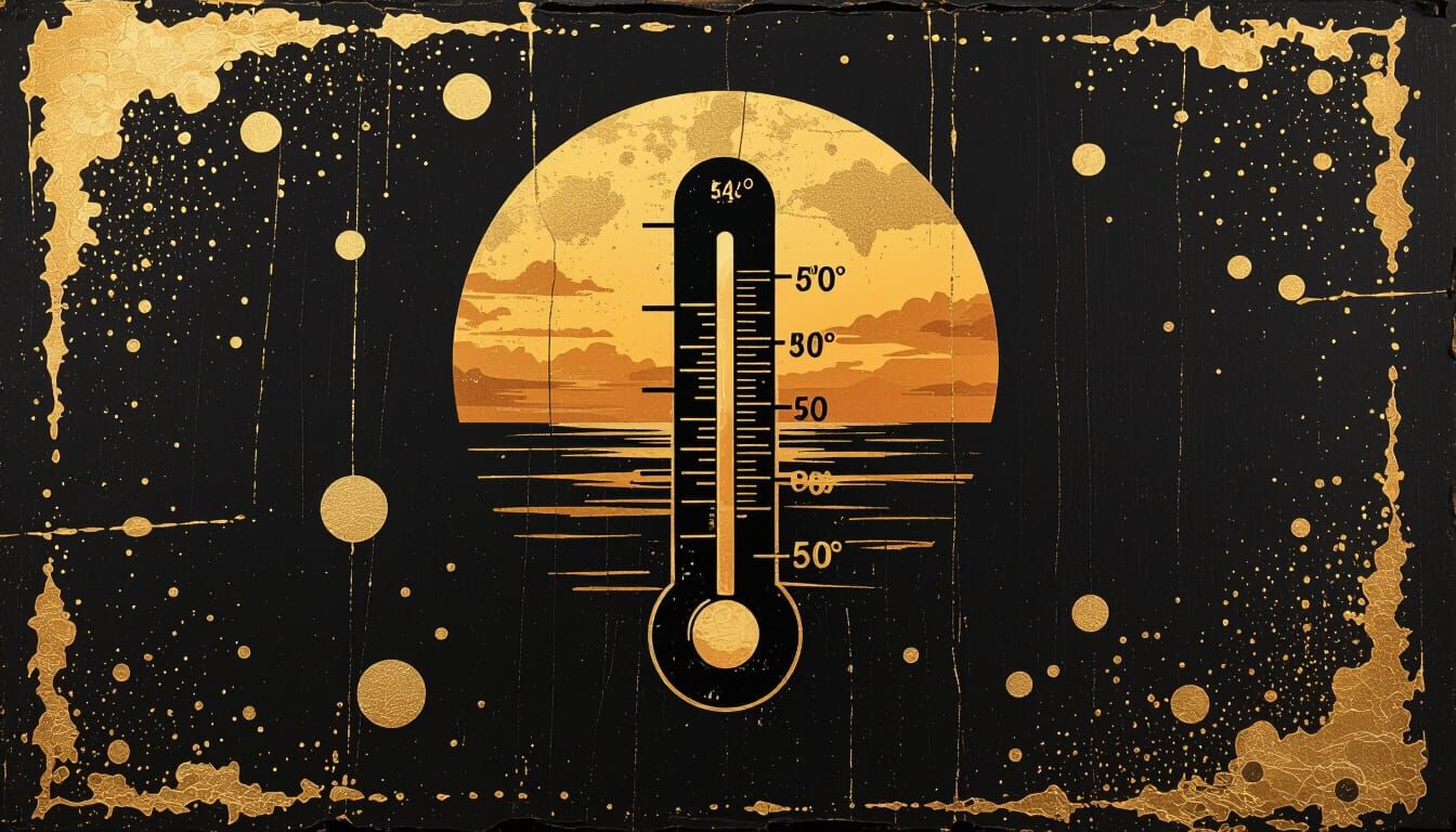 Golden Hour Thermometer as Impasto Painting