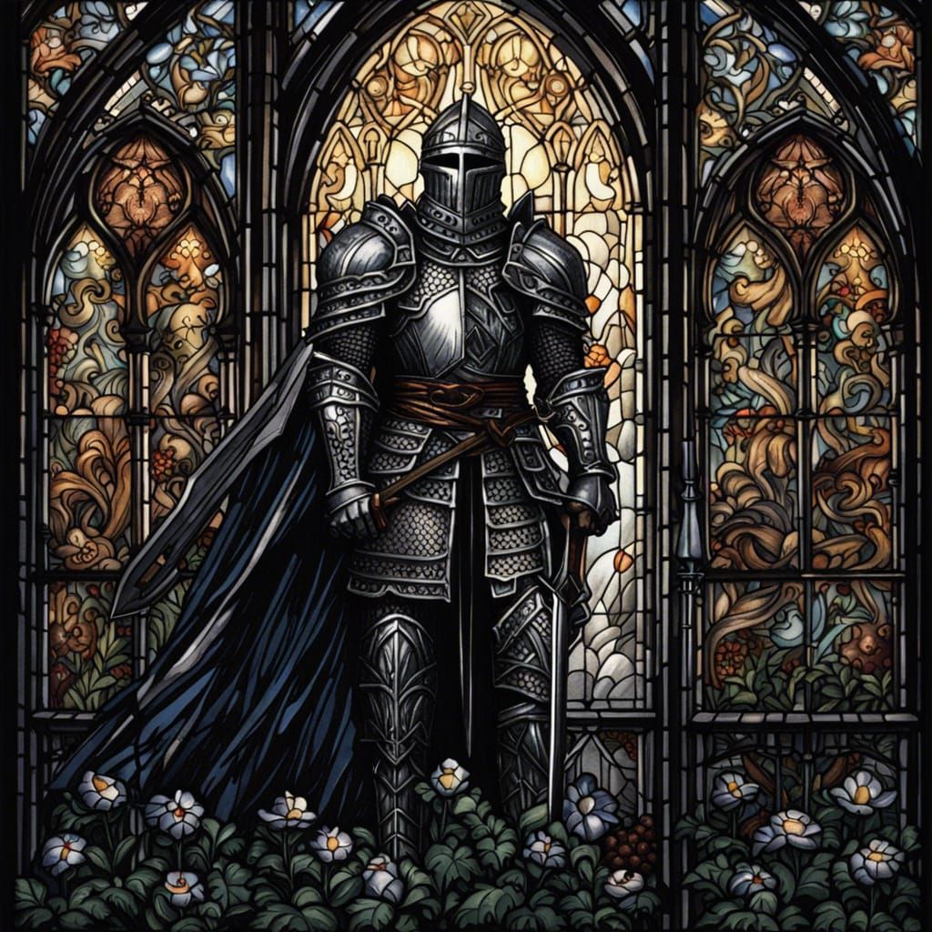 Gothic Knight in Ornamental Armor