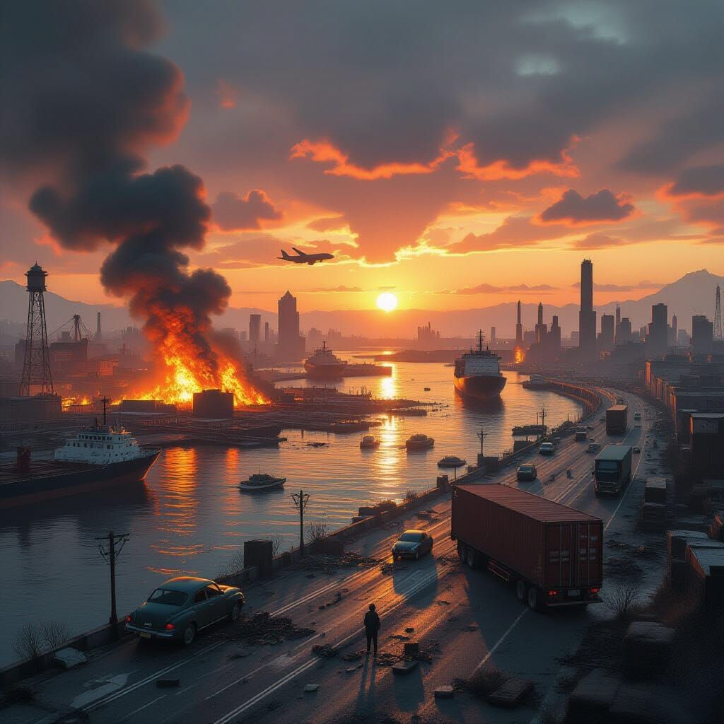 Post-Apocalyptic Landscape After Global Vanishing