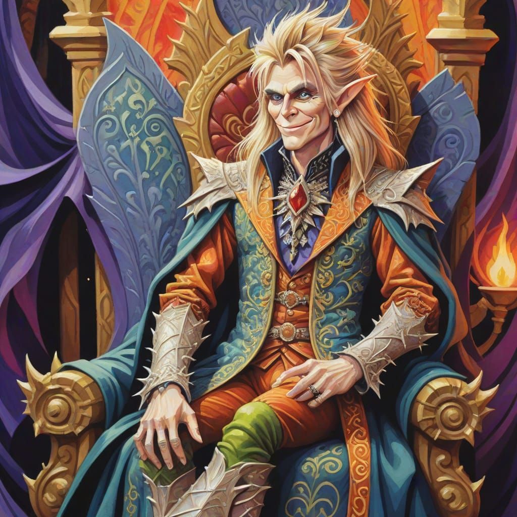 Jareth the Goblin King in Gouache Fantasy Style
