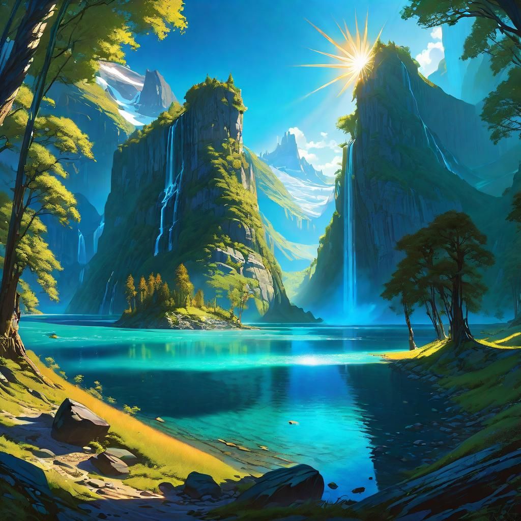 Paradise Camping Spot: Art Nouveau Landscape