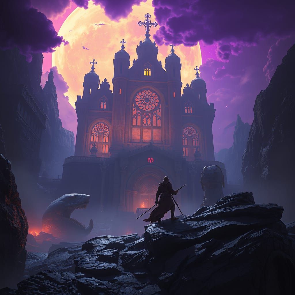 Dark Fantasy Masterpiece with Volumetric Lighting