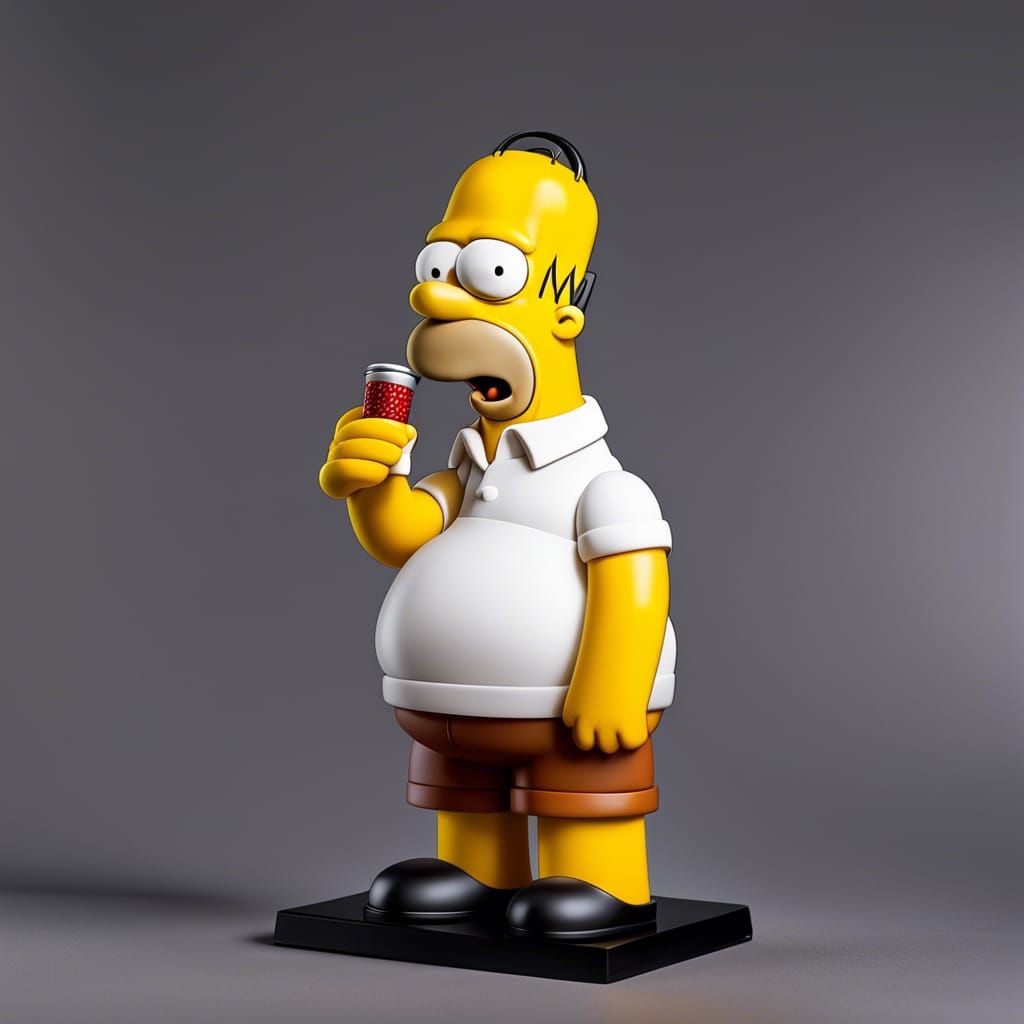 Homer Simpson Superflat Figurine in Macro Shot
