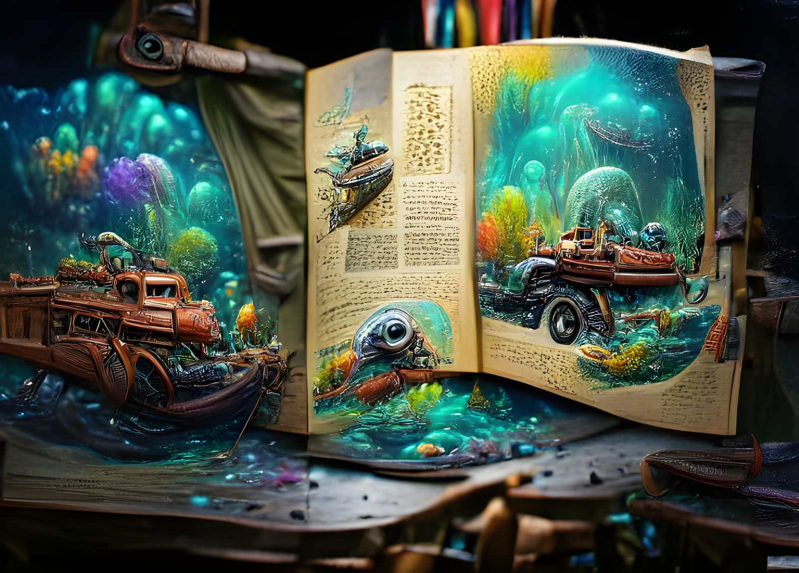 20,000 Leagues Under the Sea Storybook Illustration