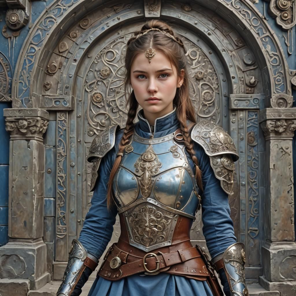 Steampunk Russian Woman in Ancient Greek Armor