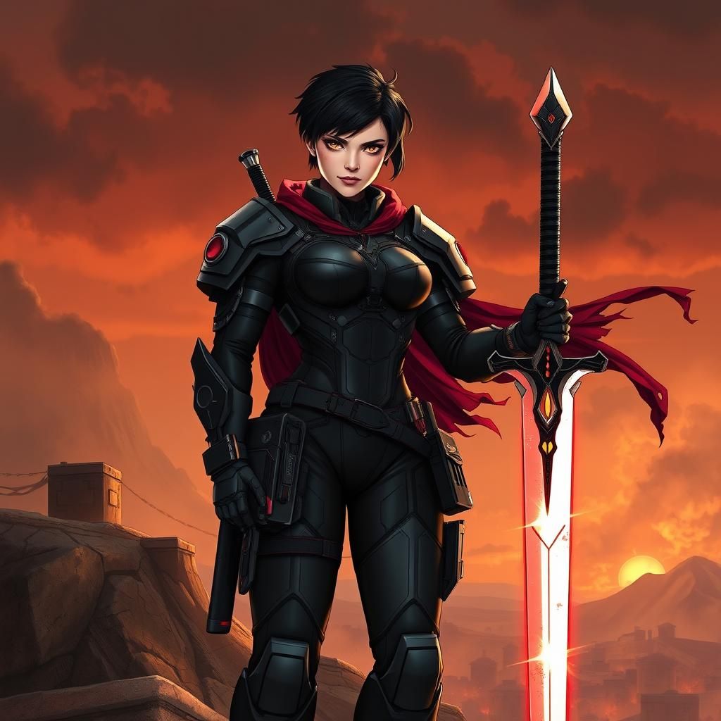 Captain Solara Voss ready for battle