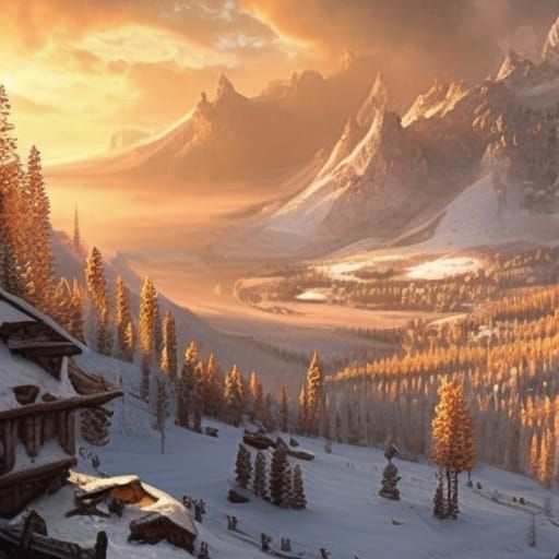 Fairytale Village in Golden Aspen Forest