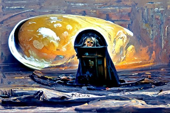 Evocative Oil Painting Landscape in Gurney Style