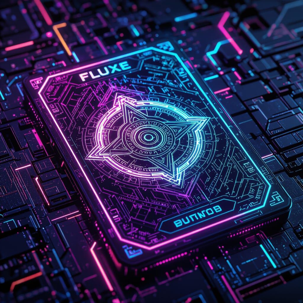 Holographic Cyber-Mystic Trading Card Design