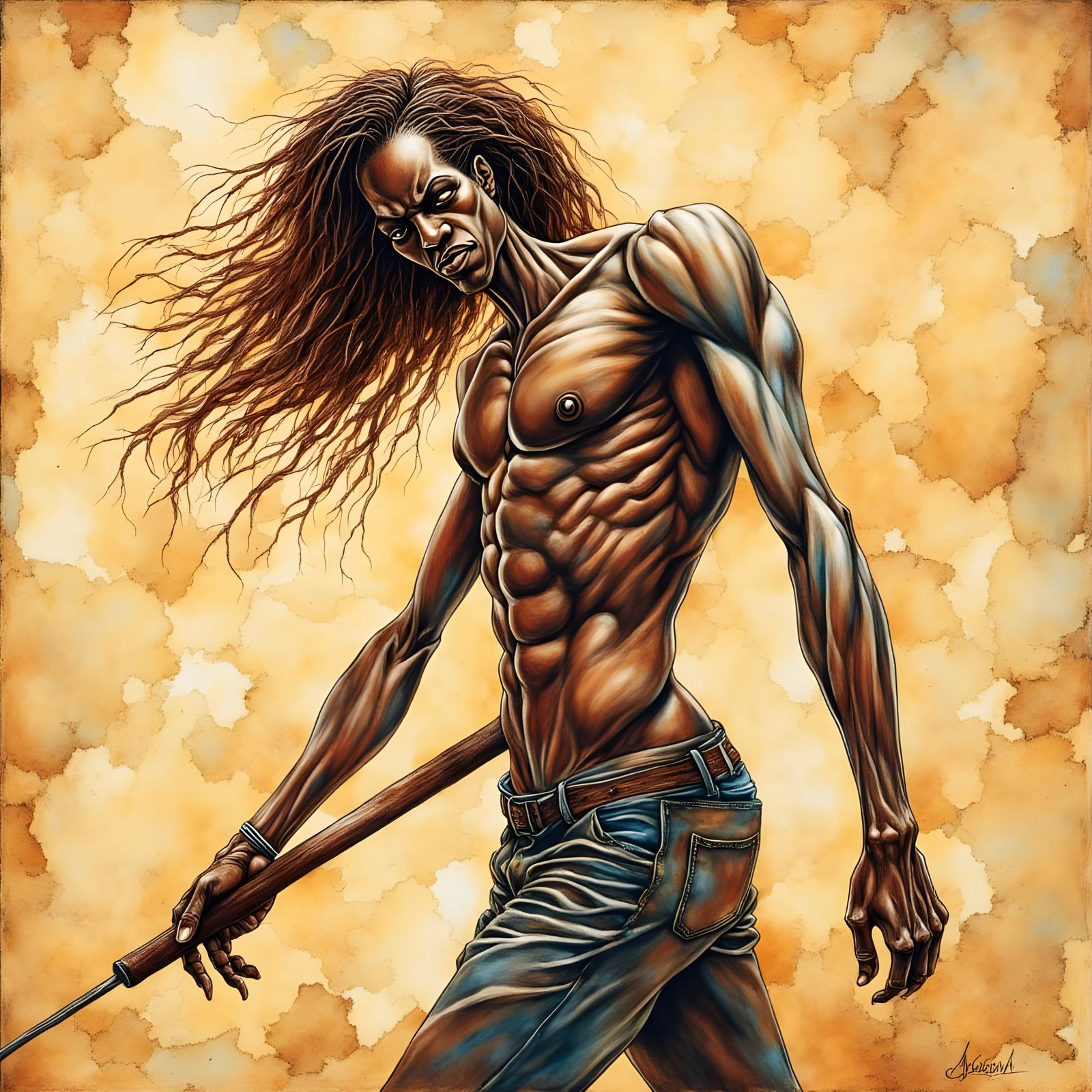 Sensual Figure Study with Bold Outlines