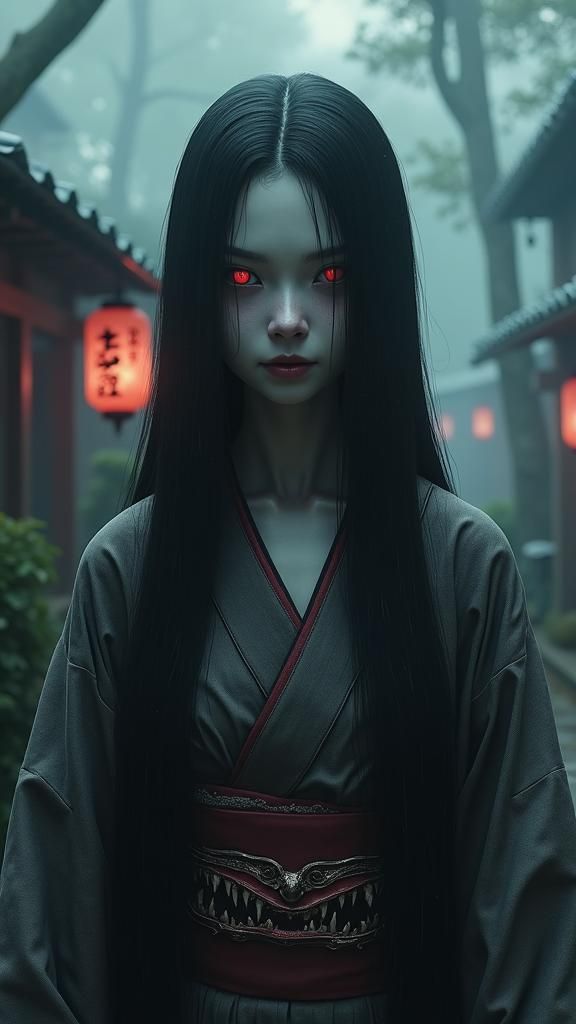Futakuchi-Onna: Haunting Portrait in Japanese Folklore
