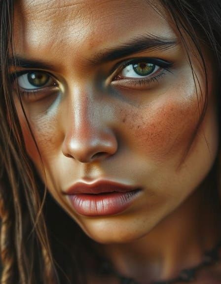 Sensual Tribal Woman: Hyperrealistic Fantasy Painting